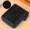 Leather zipper driver's license card bag