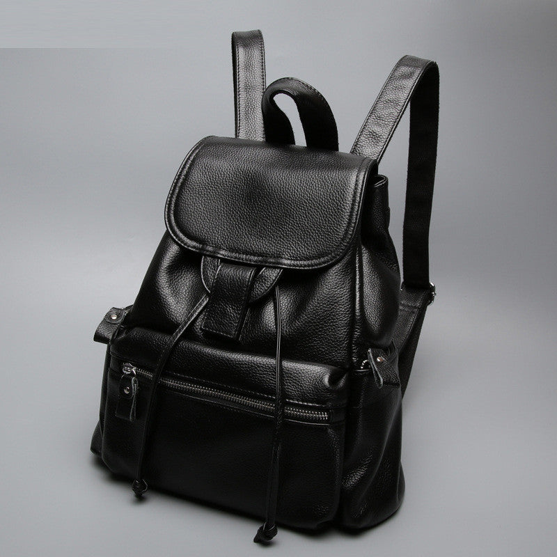 Simple leather backpack