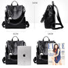 Anti-theft soft leather backpack