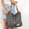 Women's large capacity canvas shoulder bag