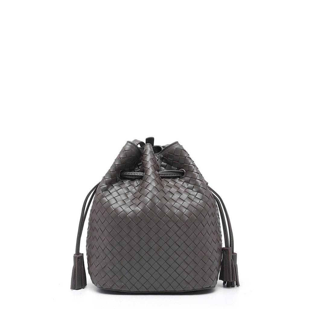 Sheepskin Hand Woven Vintage Bucket Bag