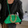 Autumn Fashion Women's Embroidery Line Rhombus Chain Shoulder Bag