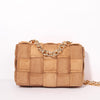 Thick Metal Chain Frosted Suede Shoulder Bag Women New Designer Woven Soft Square Crossbody Bags Female Chic Purse High Quality