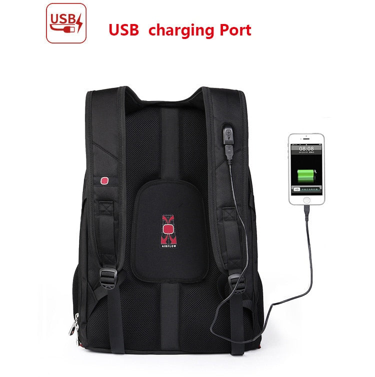 New Swiss Military Army Waterproof Travel Bags Laptop Backpack Multifunctional Large Capacity USB Charging Port Backpack