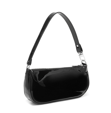 Patent leather shoulder bag