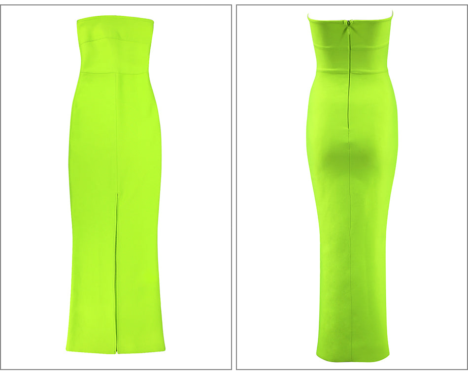 Solid color nightclub evening dress