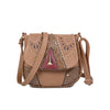 One-shoulder rivet saddle bag