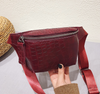 Leather grain crossbody shoulder bag