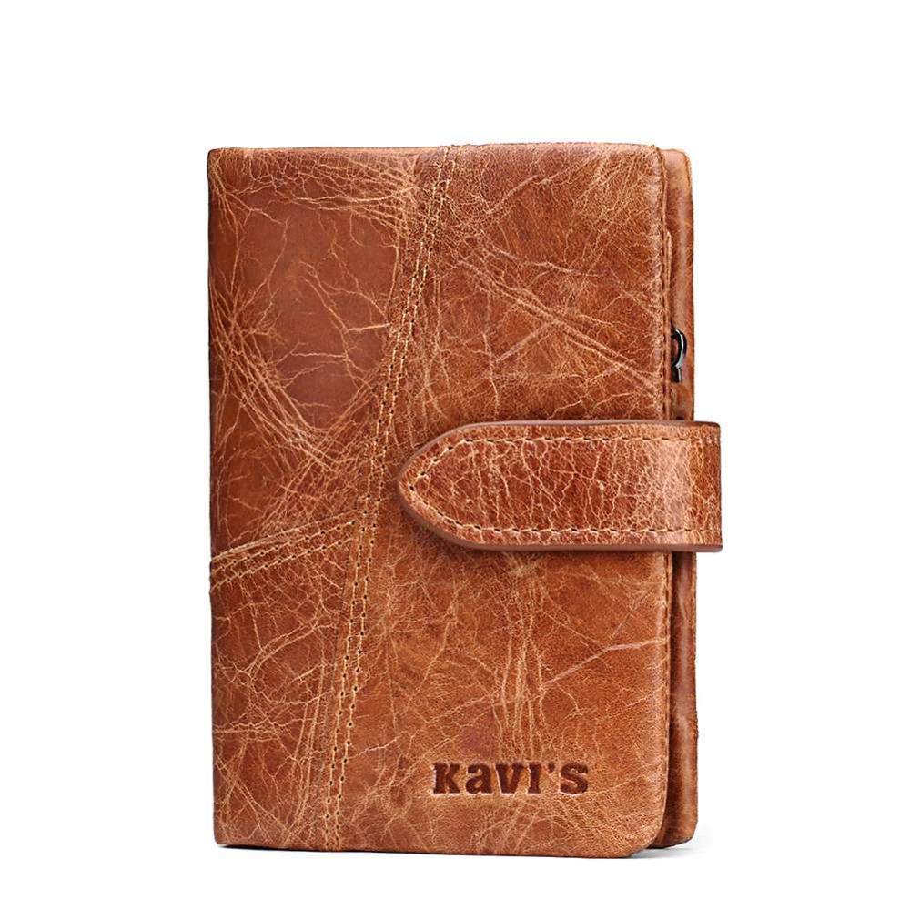 KAVIS Genuine Leather Women Wallet Female Long Clutch Lady Walet Portomonee Rfid Luxury Brand Money Bag Magic Zipper Coin Purse