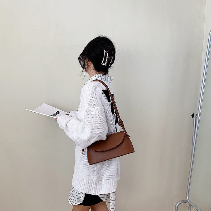 French underarm PU texture niche design bag