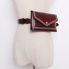 Wild rivet two-layer cowhide leather belt bag