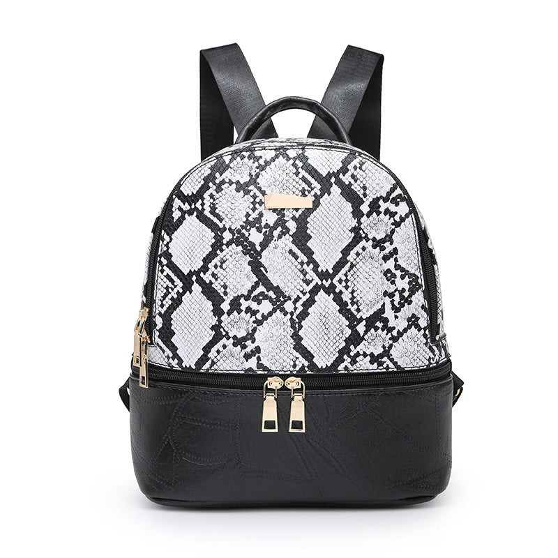 Fashionable personality stitching ladies all-match backpack