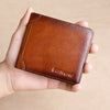 Men's Short Leather Large Capacity Leather Horizontal Wallet