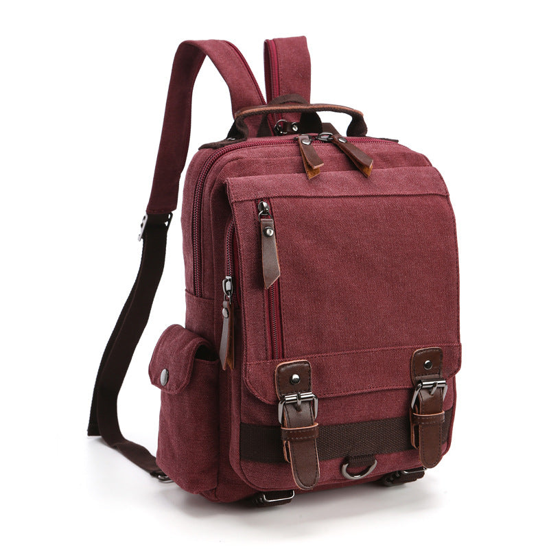 Fashion canvas outdoor travel crossbody chest bag