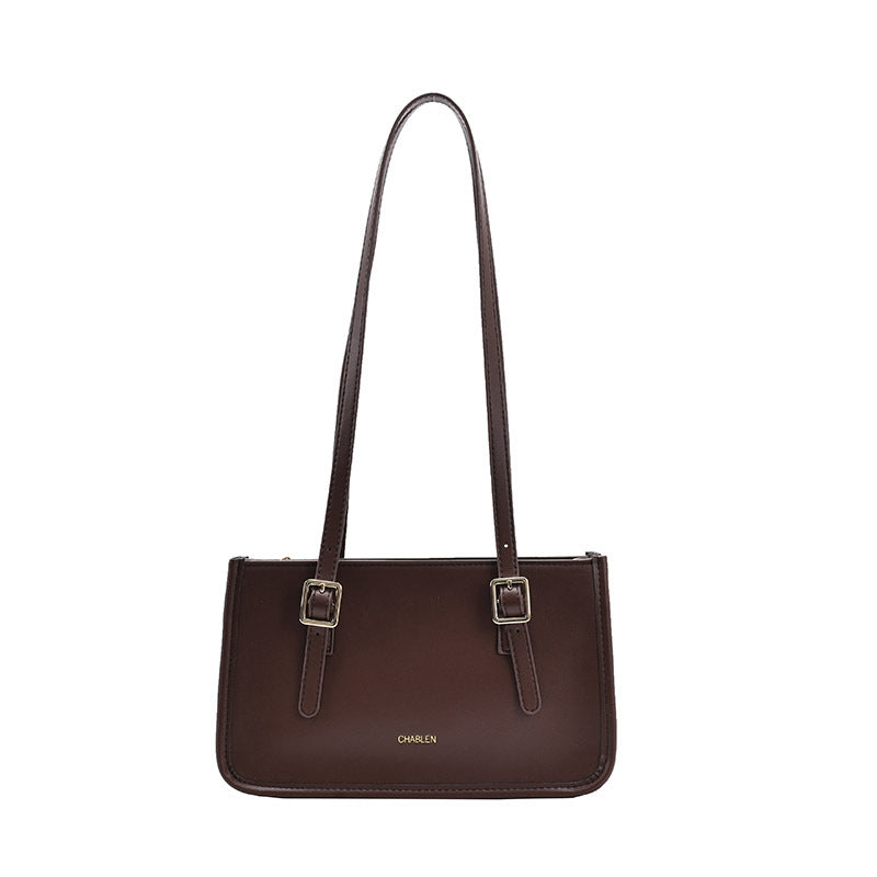 Pure color simple retractable portable shoulder bag