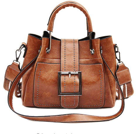 Double Leather Bucket Bag Handbag