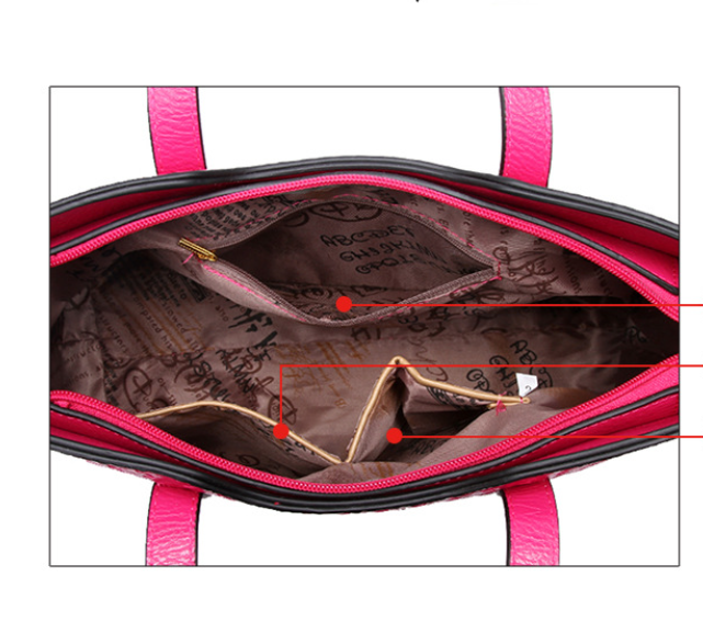 Woven Pattern Picture And Mother Three Piece Cross-body One-shoulder Handbag