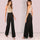 European and American women's sexy jumpsuit hanging neck sequins stitching trumpet jumpsuit trousers