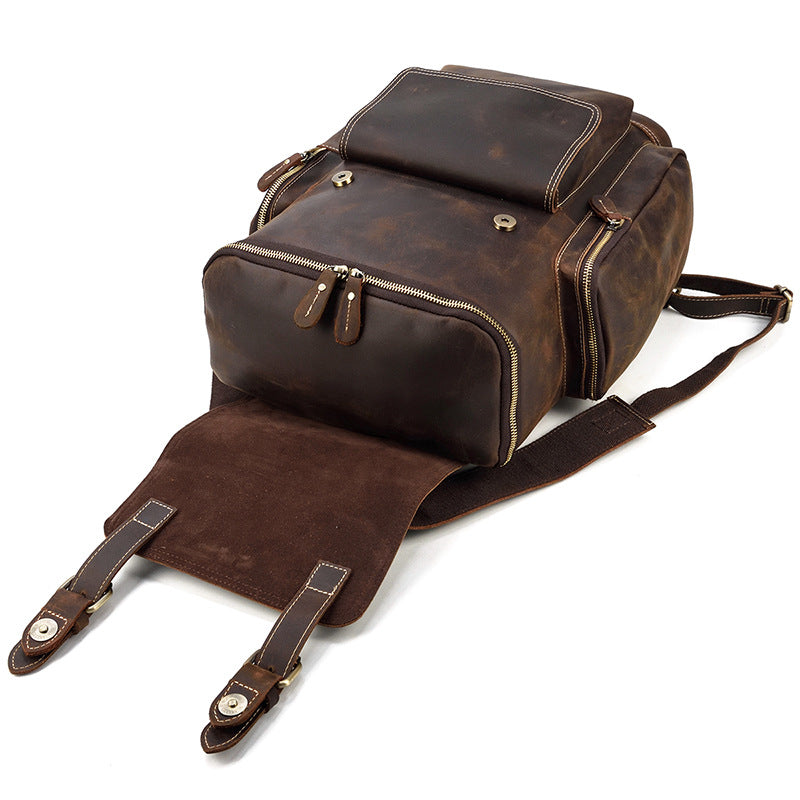 Men's leather backpack