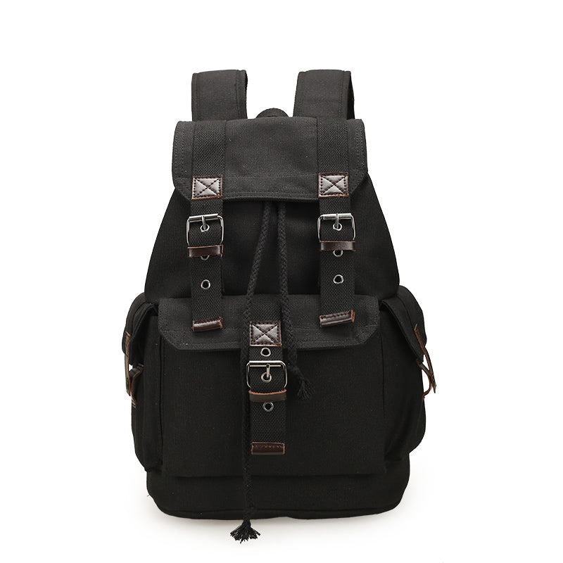 New Backpack Men's Backpack Large Capacity Canvas Bucket Bag Casual Men's Bag Travel Bag Primary and Secondary School Bags