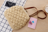 Fashion retro brass buckle shoulder woven bag shell crochet Messenger bag grass beach bag leisure package