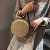 Women's round chain straw bag