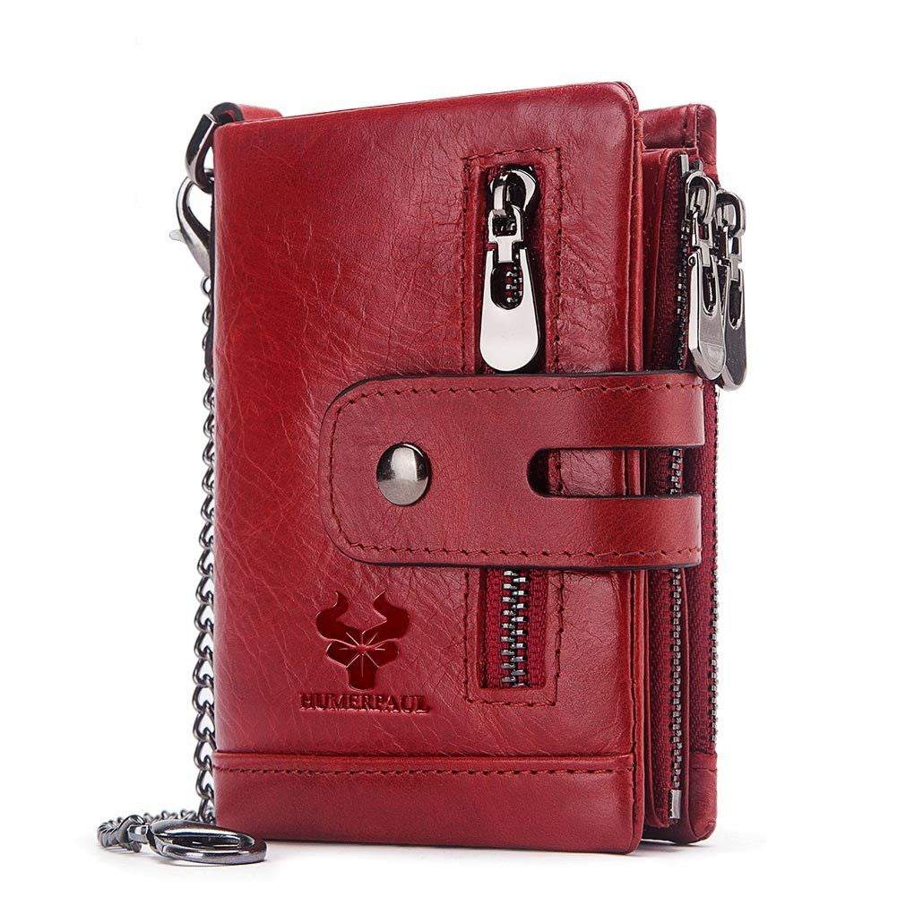 Multi-card leather men's retro RFID wallet