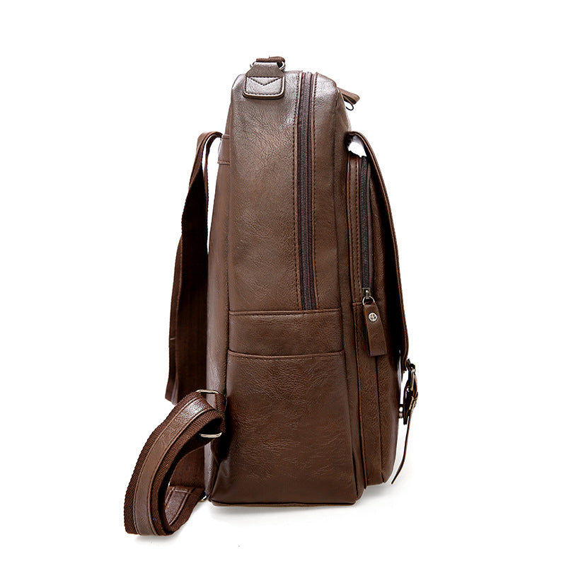 Pu backpack male large bag