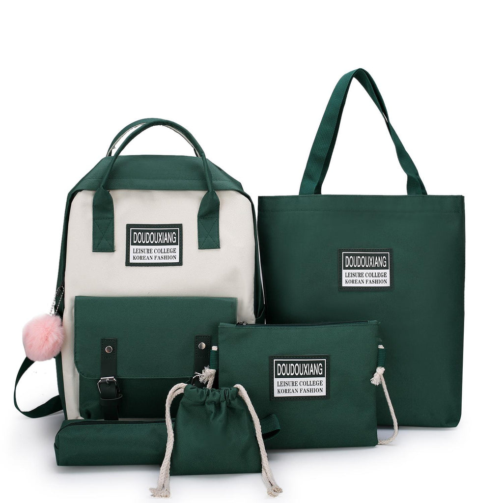 Five-piece fashion women's canvas bag