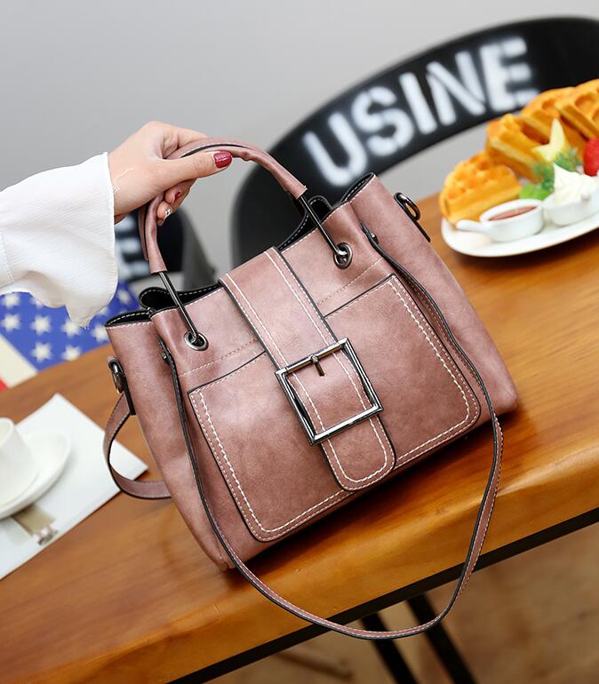 Women Handbag Ladies Soft Pu Leather Bag Pin Type