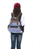 Horizontal striped bag backpack