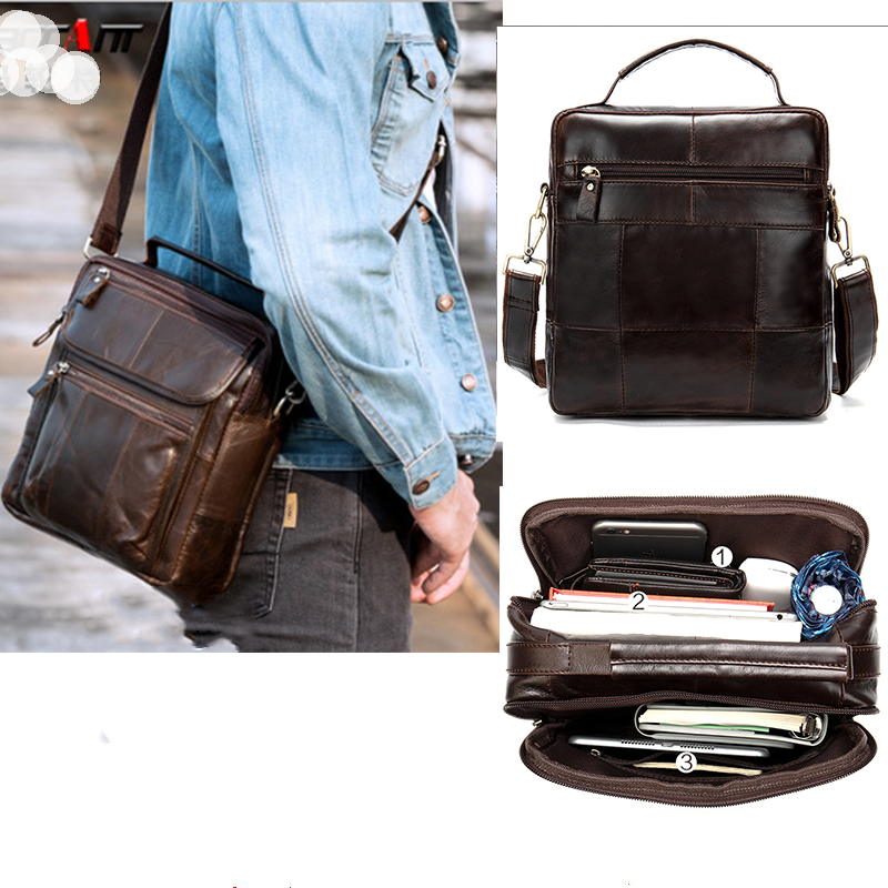 Head layer cowhide shoulder bag