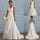 One-shoulder V-neck fishtail lace trailing wedding dress