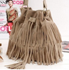 Women bag tassel bucket shoulder bag AliExpress foreign trade ladies bag Europe and the United States trend bucket bag
