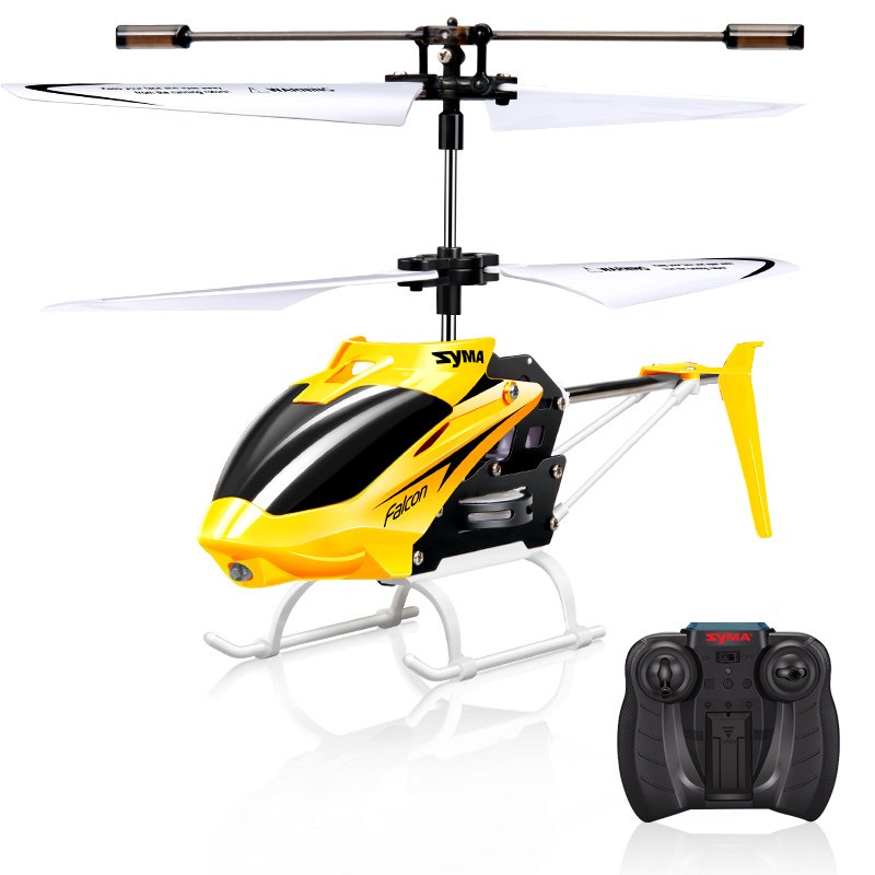 Syma Official W25 RC Helicopter 2 CH 2 Channel Mini RC Drone With Gyro Crash Resistant RC Toys For Boy Kids Gift Red Yellow