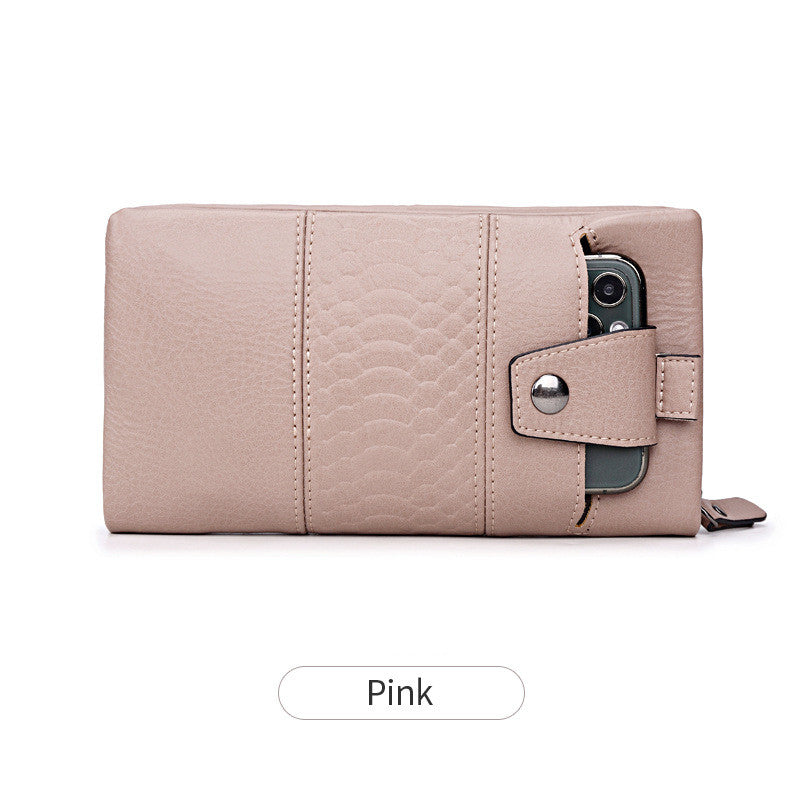 Xiangyin Leather Phone Wallet Women Long Clutch Multifunctional Soft Leather Zipper