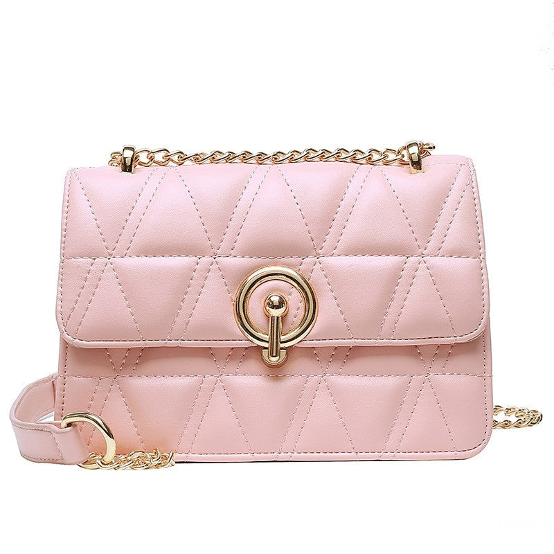 All-Match Rhombus Embroidery Thread One Shoulder Messenger Texture Small Square Bag