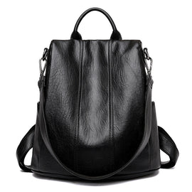 All-match Leather Soft Leather Anti-theft Multifunctional Backpack