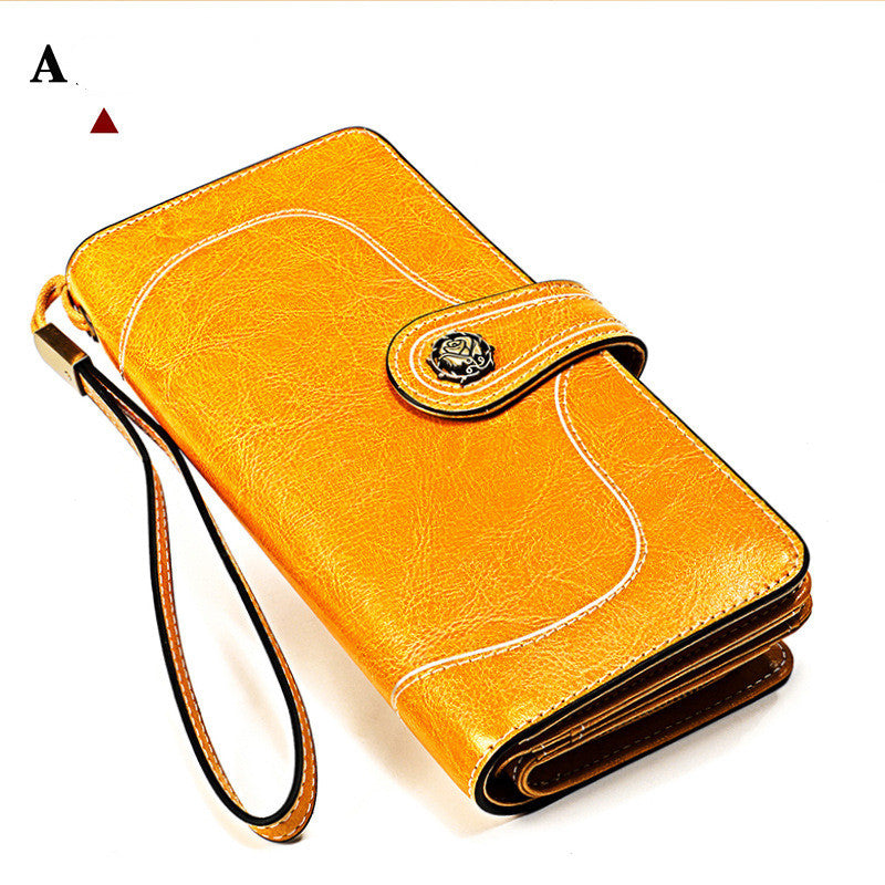 Ladies Wallet Long Cowhide Soft Leather