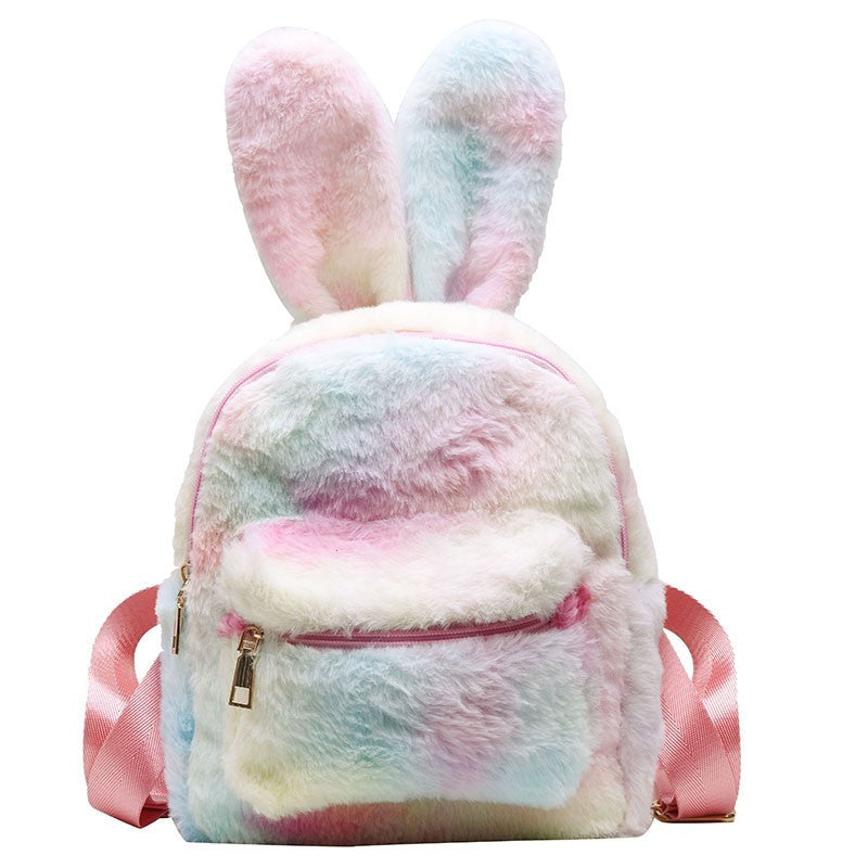 New Style Plush Bunny Ears Backpack Female Backpack