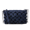 Textured Shoulder Bag Woven Chain Crossbody Small Square Bag