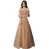 Long Blonde Dignified Host Socialite Banquet Temperament Bridesmaid Dress