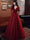 Female Wine Red Banquet Temperament Dress