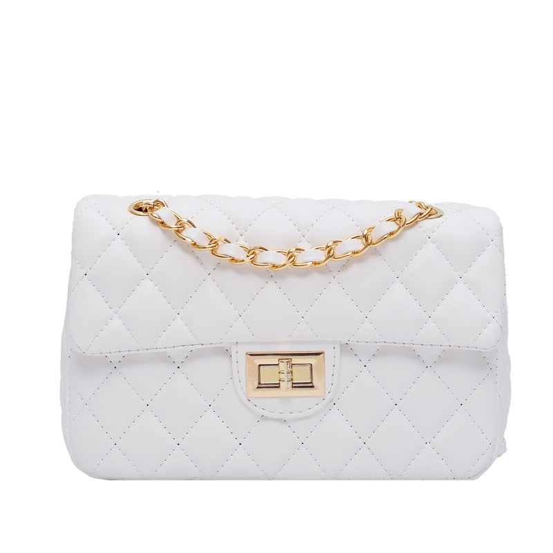 All-match One-shoulder Diamond Chain Crossbody Small Square Bag