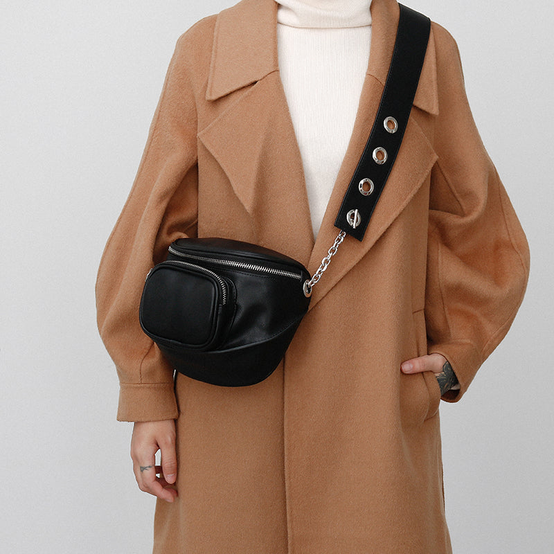 Simple Leather Semicircle Saddle Bag