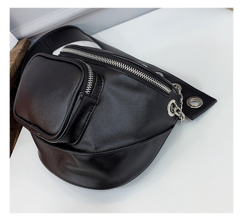 Simple Leather Semicircle Saddle Bag