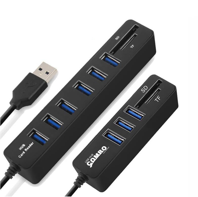 Multi-Function Card Reader  HUB USB2.0 Hub Extension Splitter