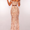 One-Line Neck Fish Scale Sequined Backless Sexy Slim Dress