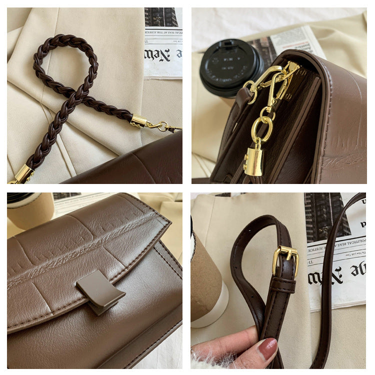 One Shoulder Messenger Small Square Bag Stone Pattern Female Bag