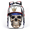 Trendy Skull Head Travel Sports Backpack Student School Bag